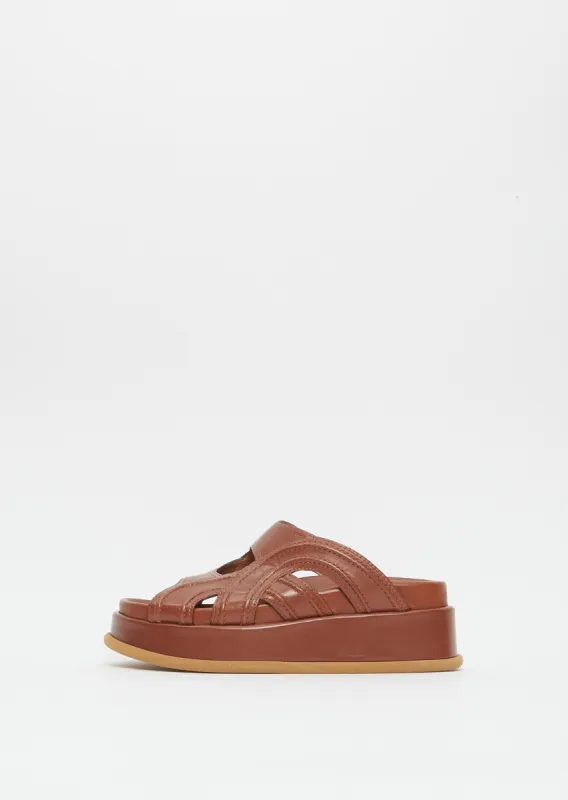 Leather Sandal — Tan made by Dries Van Noten