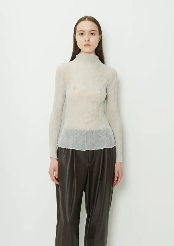 Chiffon Twist 1 Shirt — Light Grey sold by La Garconne
