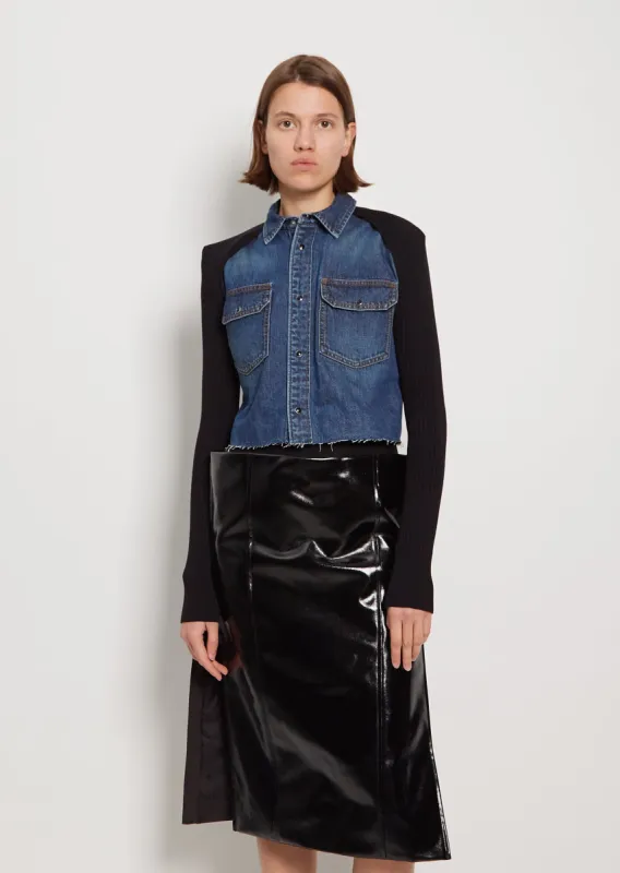 Denim x Knit Blouson sold by La Garconne