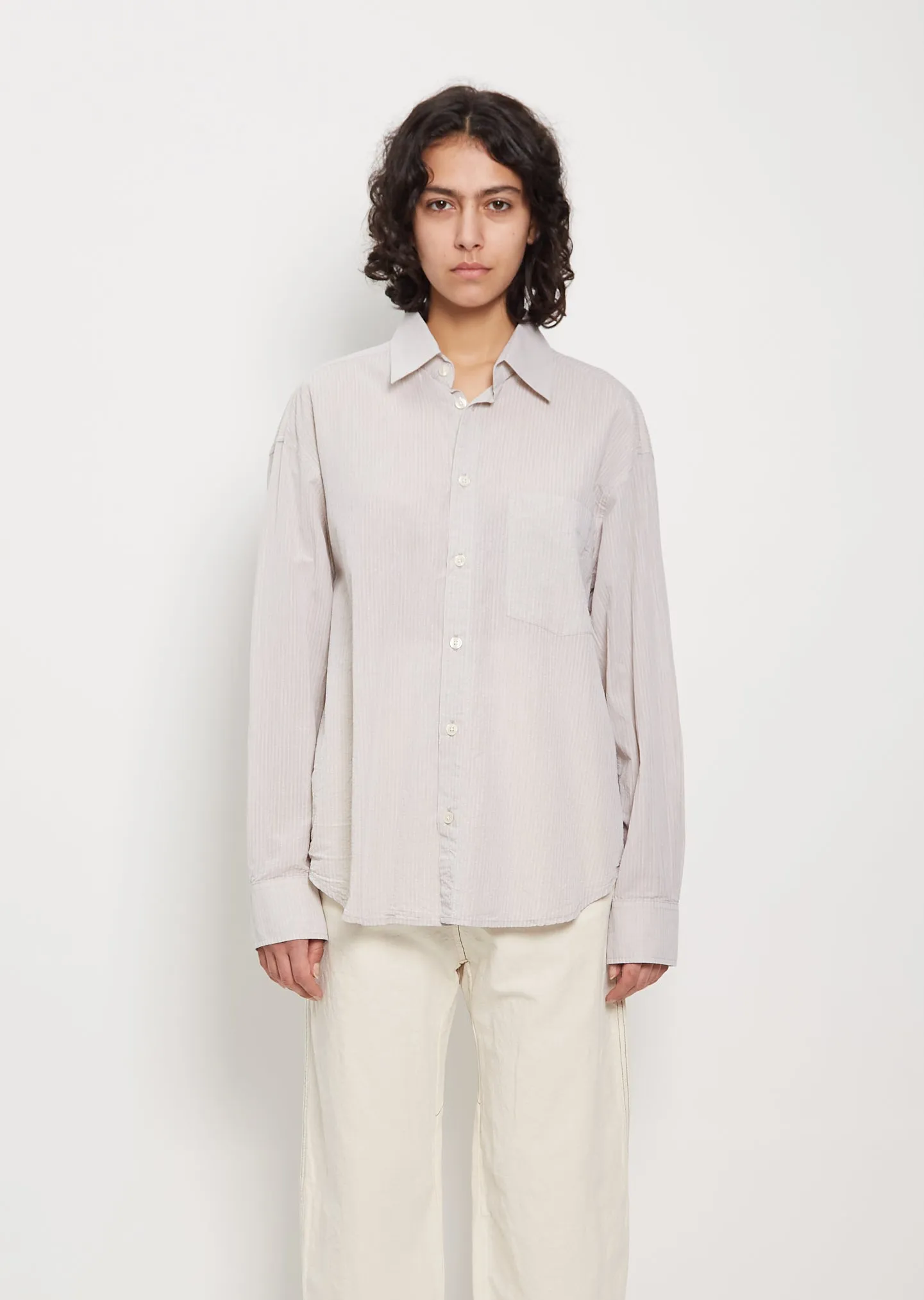 Taq Cotton Shirt — Sand Jaquard sold by La Garconne