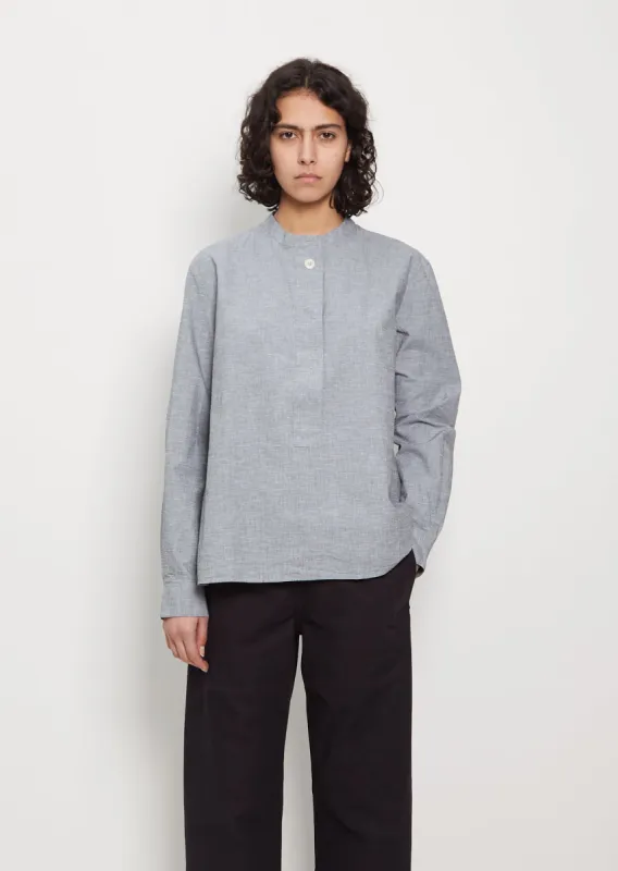 Cotton & Linen Fly Placket Swing Shirt sold by La Garconne