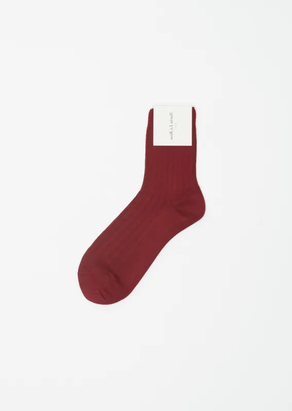 English Pointelle Socks — Bordeaux sold by La Garconne