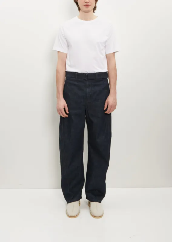 Twisted Belted Pants — Indigo sold by La Garconne