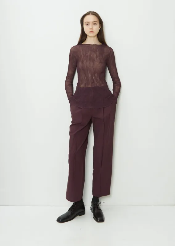 Pedestal Cotton Pants — Dark Purple made by Issey Miyake