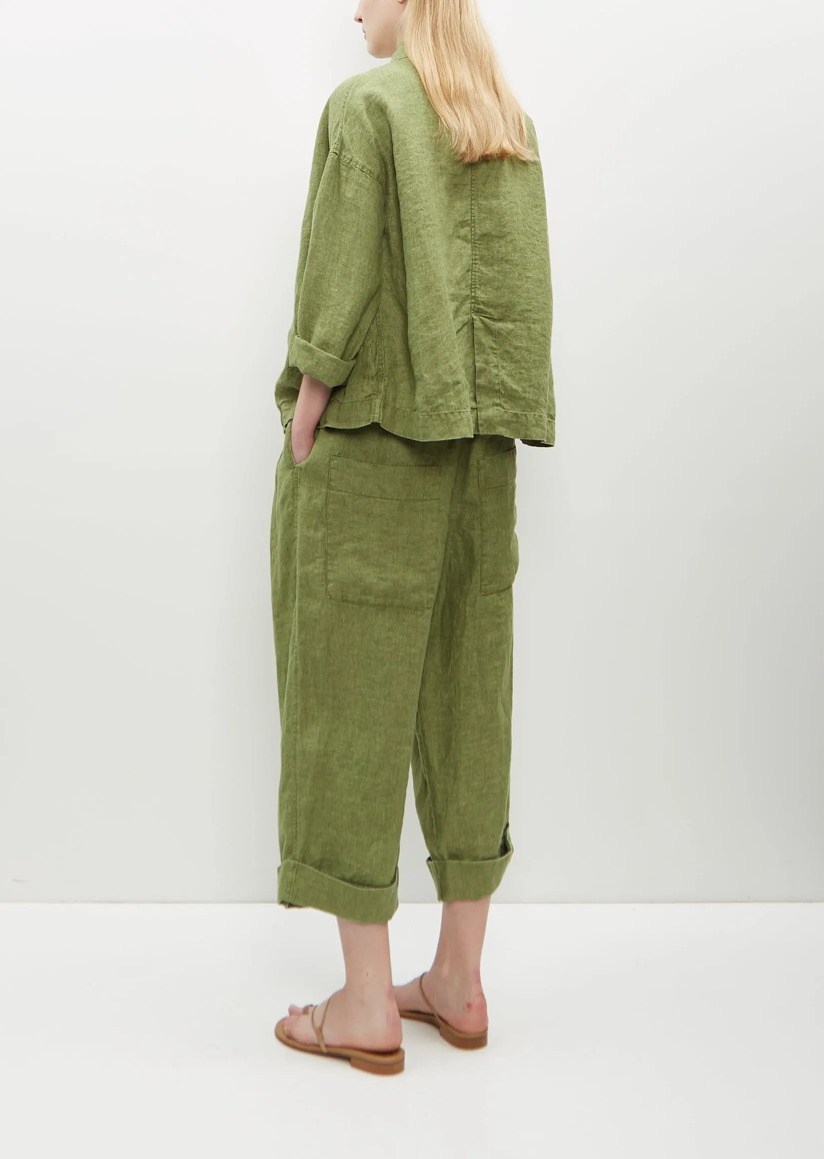 Linen Loose Blazer — Green sold by La Garconne product image thumbnail 4