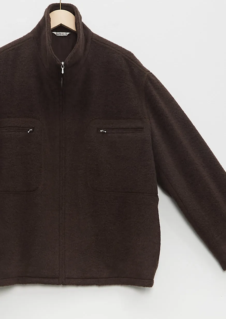 Brushed Suri Alpaca Mohair Jacquard Zip Blouson sold by La Garconne product image thumbnail 2