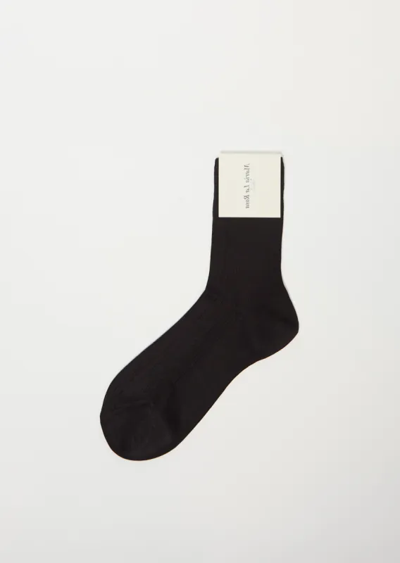 One Ribbed Socks — Nero sold by La Garconne