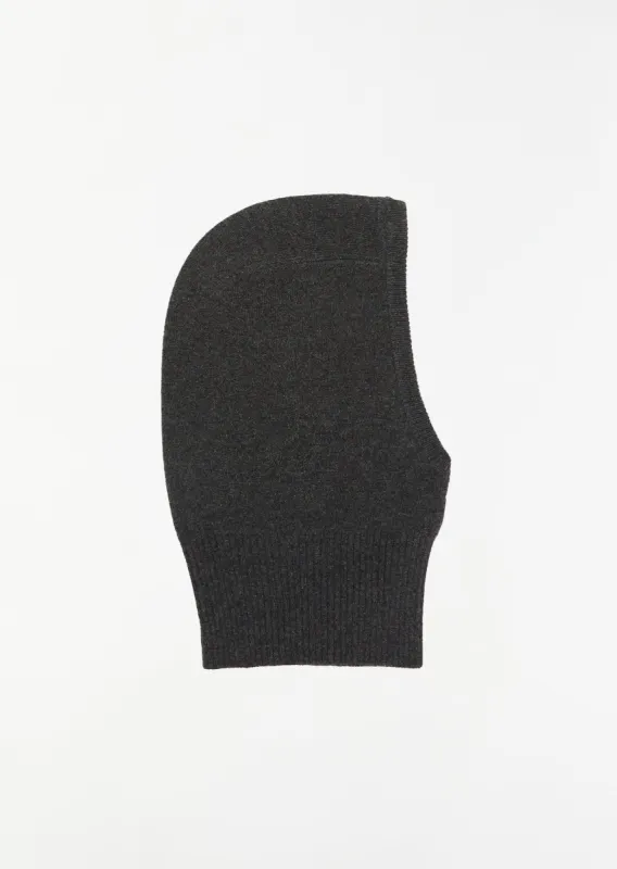 Cathy Cashmere Knitted Balaclava — Dark Grey sold by La Garconne