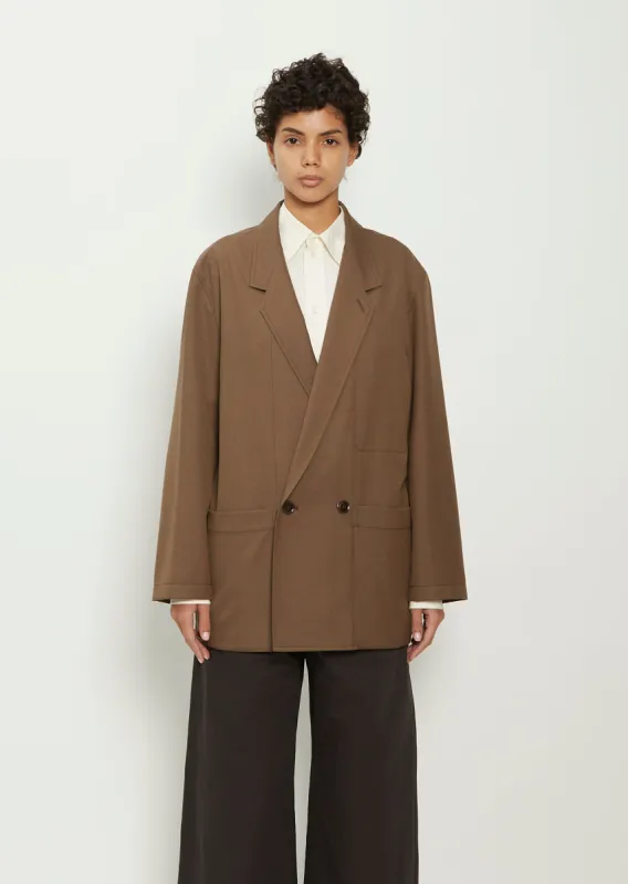 DB Workwear Suiting Wool Blazer — Olive Brown sold by La Garconne