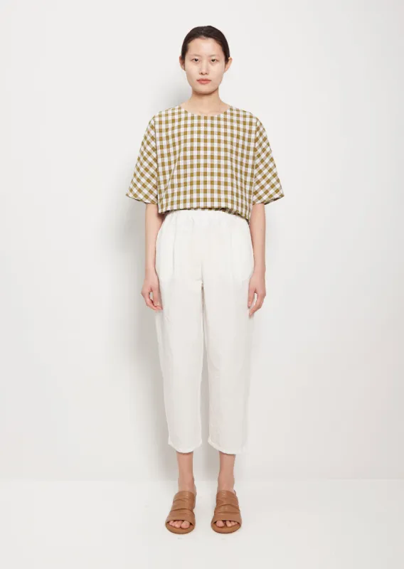 Tapered Linen Cotton Trousers — Milk sold by La Garconne