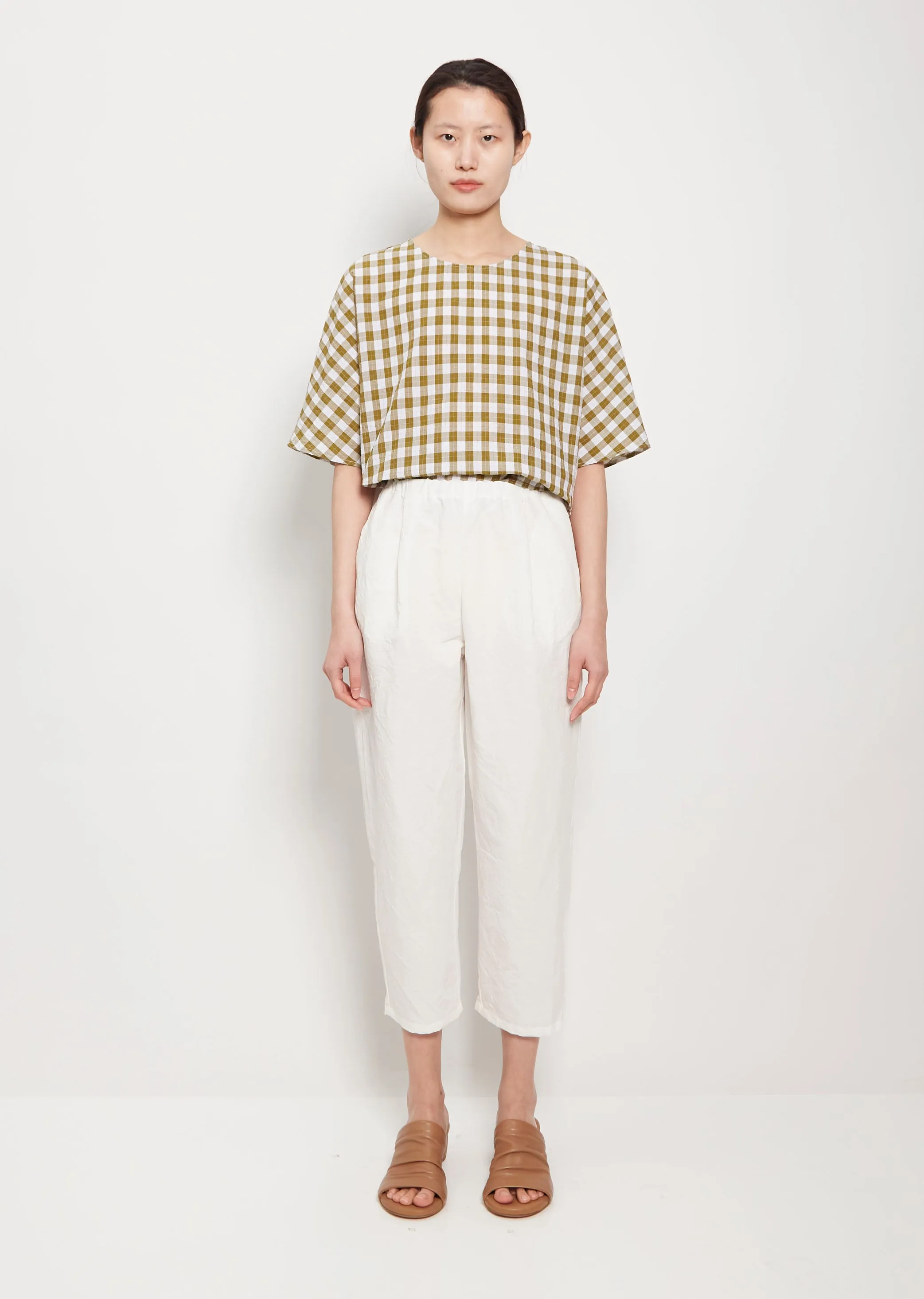 Tapered Linen Cotton Trousers — Milk sold by La Garconne