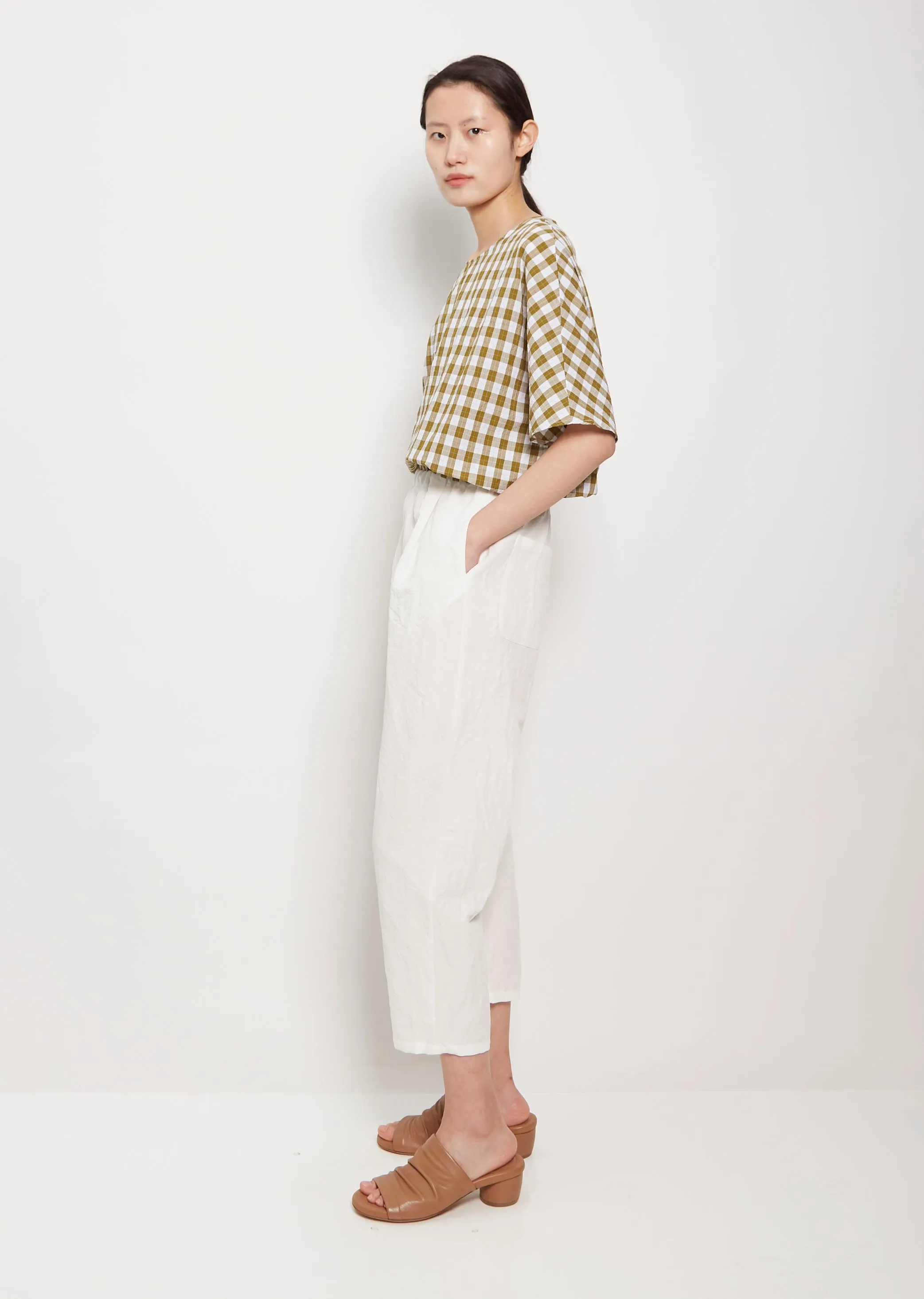 Tapered Linen Cotton Trousers — Milk sold by La Garconne product image thumbnail 2