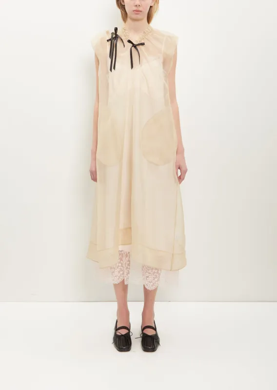 Chiffon Silk Dress with Shoulder Bite made by Simone Rocha