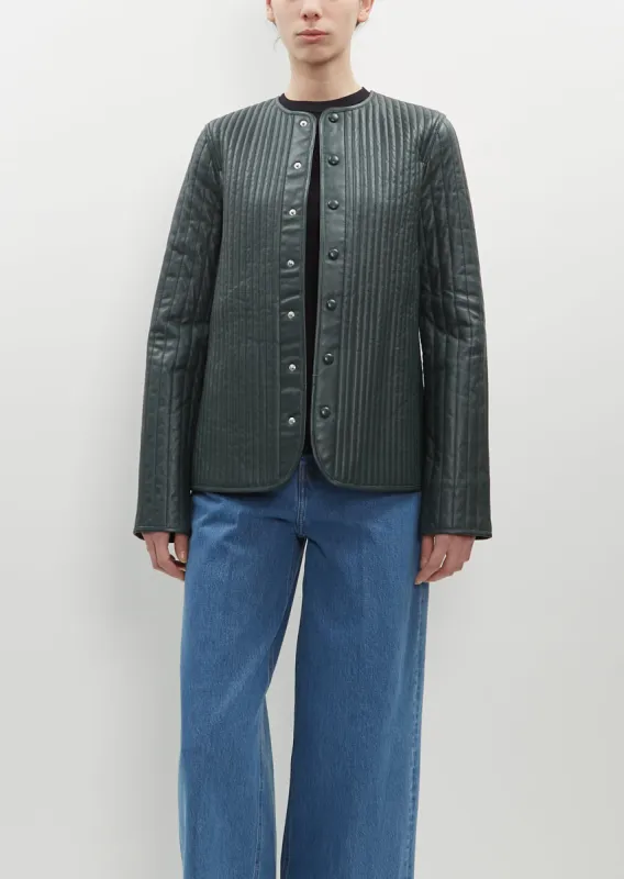 Linear-Quilted Leather Jacket sold by La Garconne