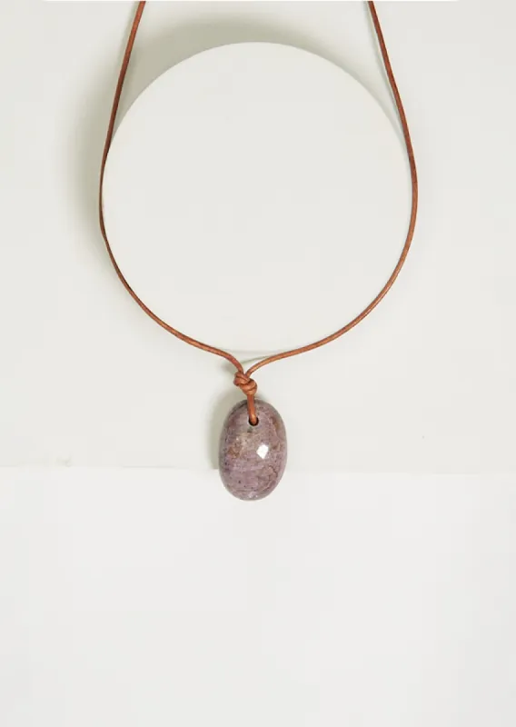 Large Knotted Ruby Necklace sold by La Garconne