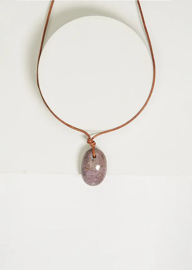 Large Knotted Ruby Necklace sold by La Garconne