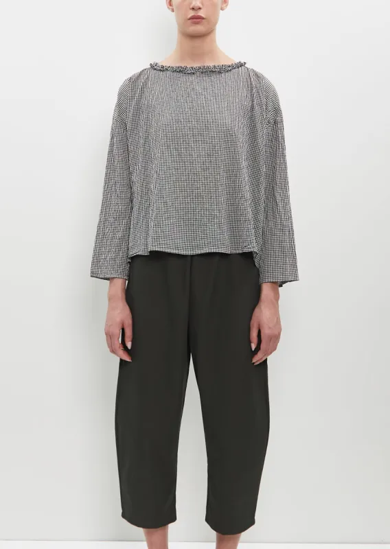 Crinkle Micro Vichy Cotton Blouse sold by La Garconne