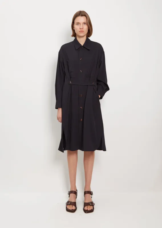 Two Pocket Wool Shirt Dress sold by La Garconne