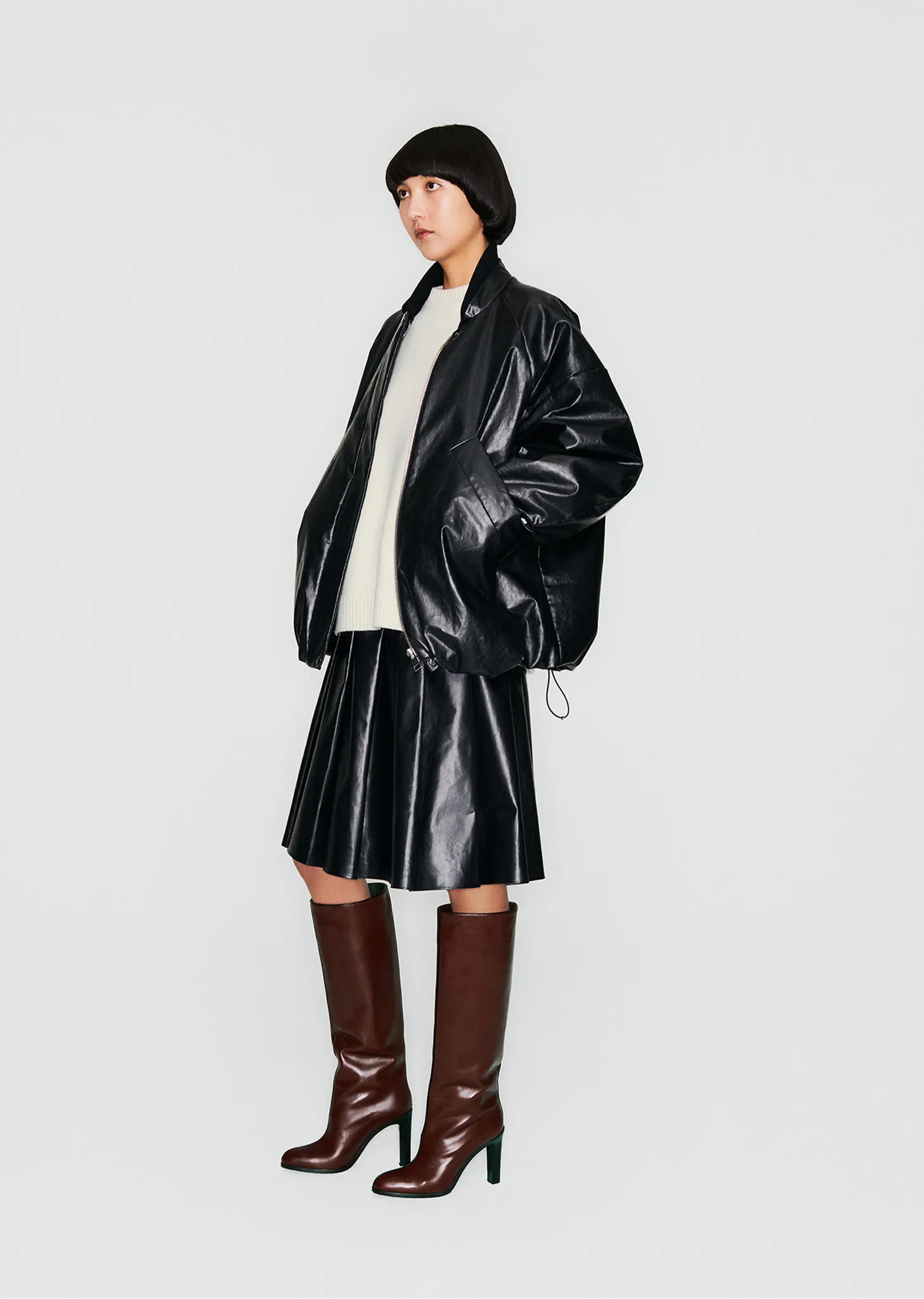 Oversized Padded Bomber Oil sold by La Garconne product image thumbnail 3