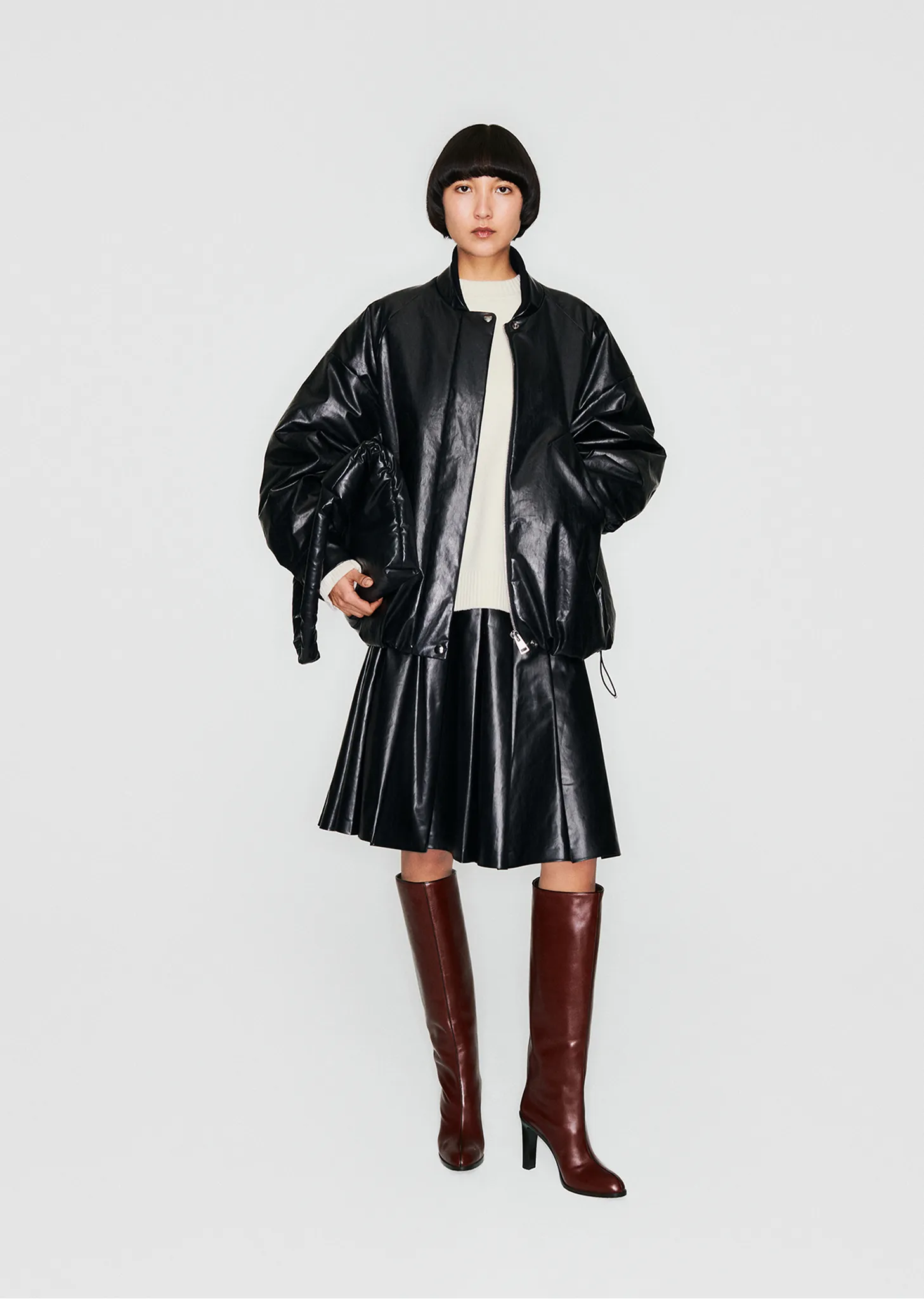 Oversized Padded Bomber Oil sold by La Garconne product image thumbnail 2