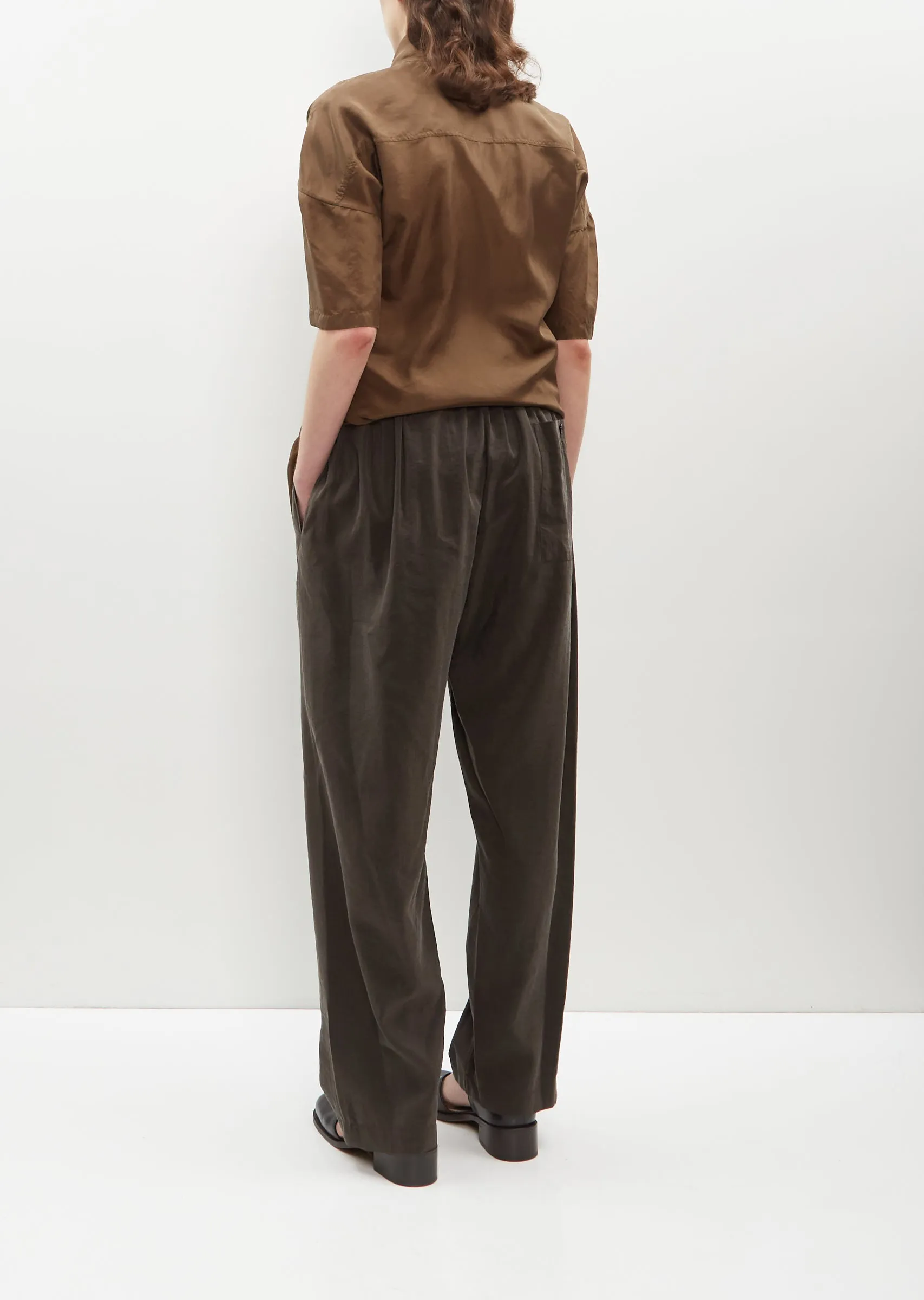Silk Blend Relaxed Pants — Dark Espresso sold by La Garconne product image thumbnail 3