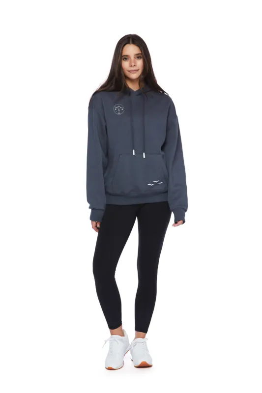 Zodiac Hoodie in Navy Wash sold by Lazypants