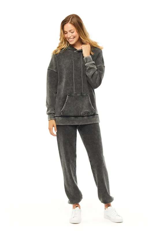 Niki + Cooper Exclusive Ultra-Soft Sweatsuit set In vintage black sold by Lazypants
