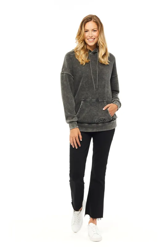 Cooper Exclusive Ultra-Soft Boyfriend Hoodie in Vintage Black sold by Lazypants