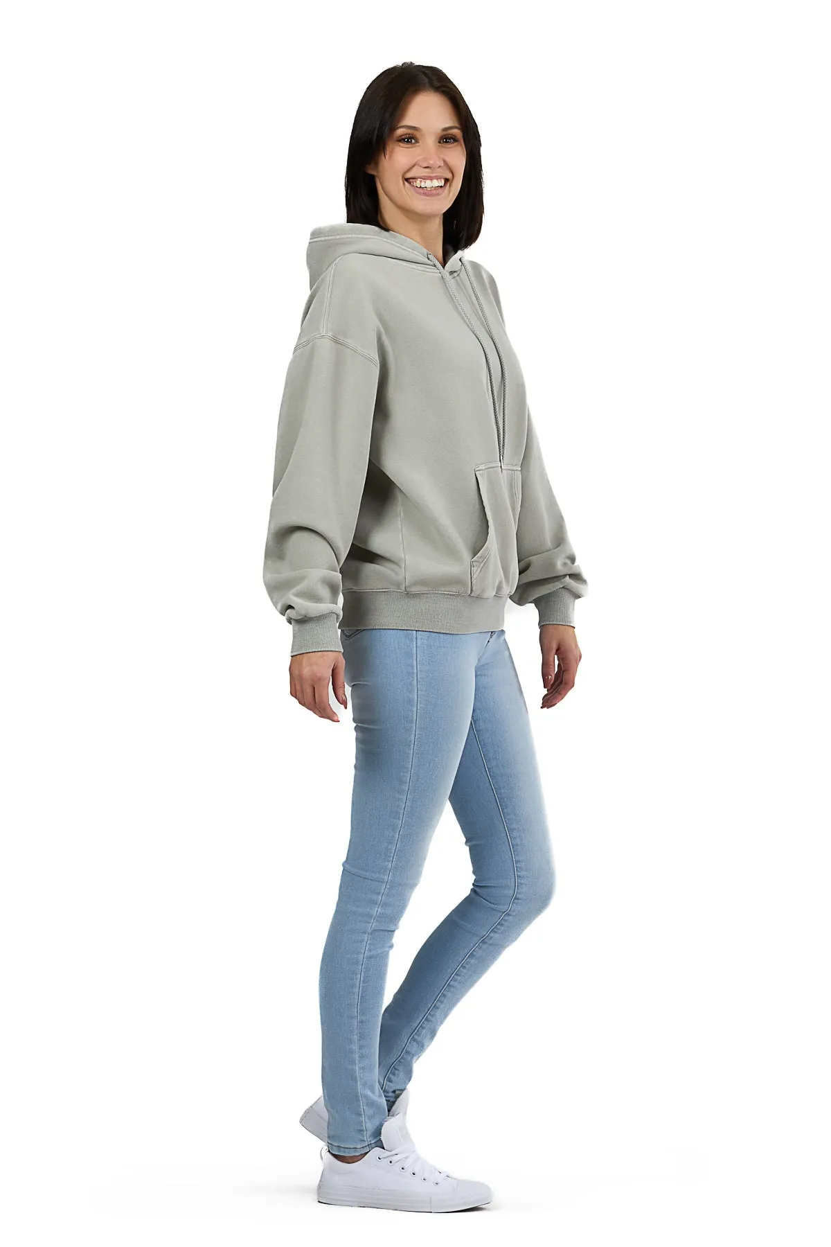 Chlo Relaxed Fit Hoodie in Vintage Pearl Grey sold by Lazypants product image thumbnail 5