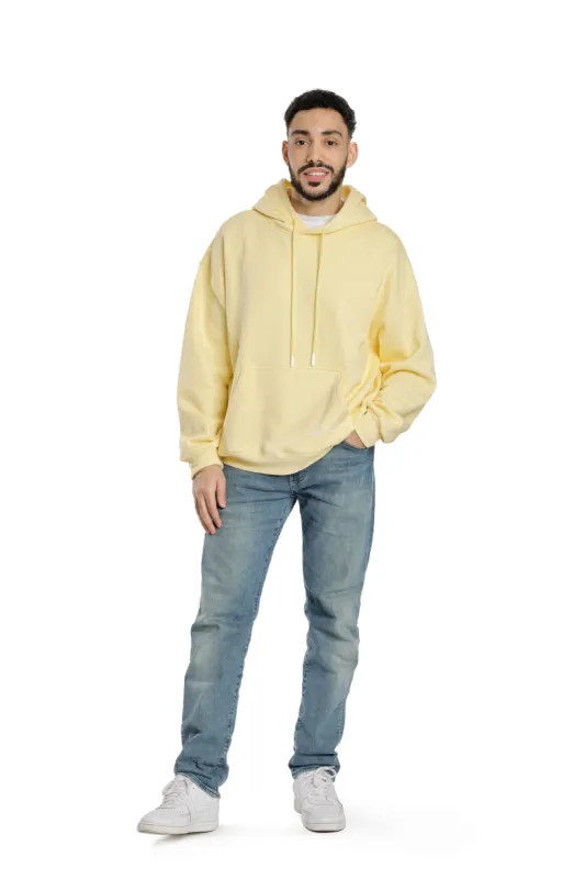 Men's Relaxed Fit Hoodie in banana yellow sold by Lazypants