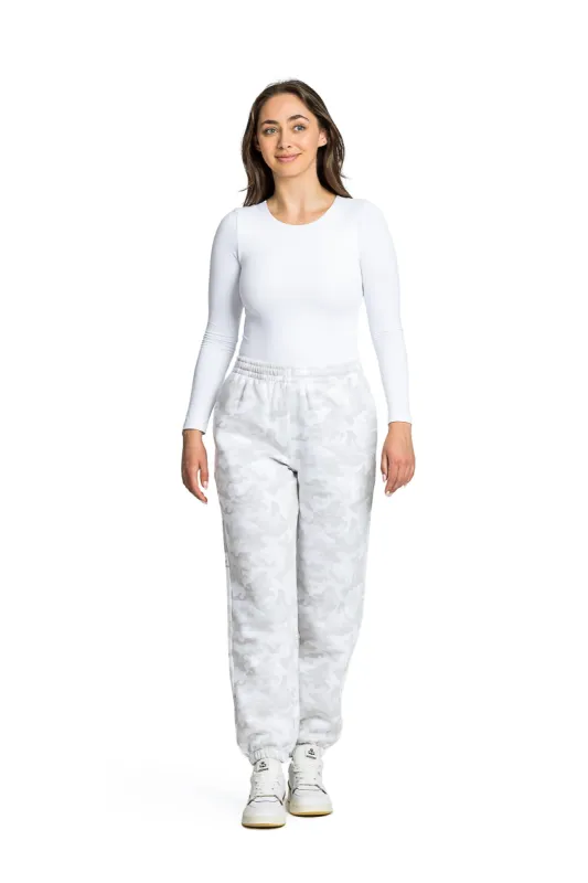 Nova premium fleece relaxed sweatpants in Winter White Camo sold by Lazypants