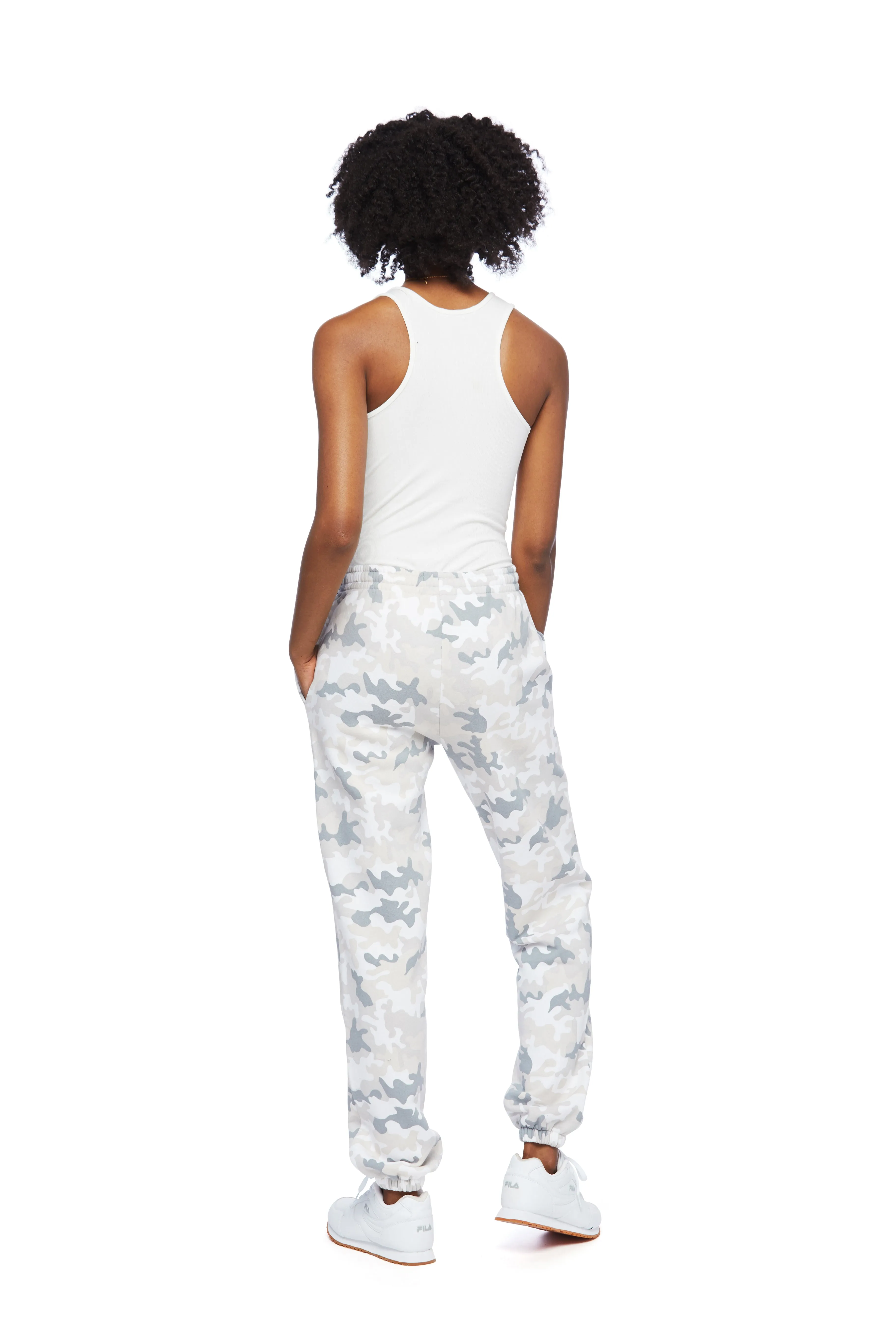 Nova premium fleece relaxed sweatpants in White Camo sold by Lazypants product image thumbnail 2