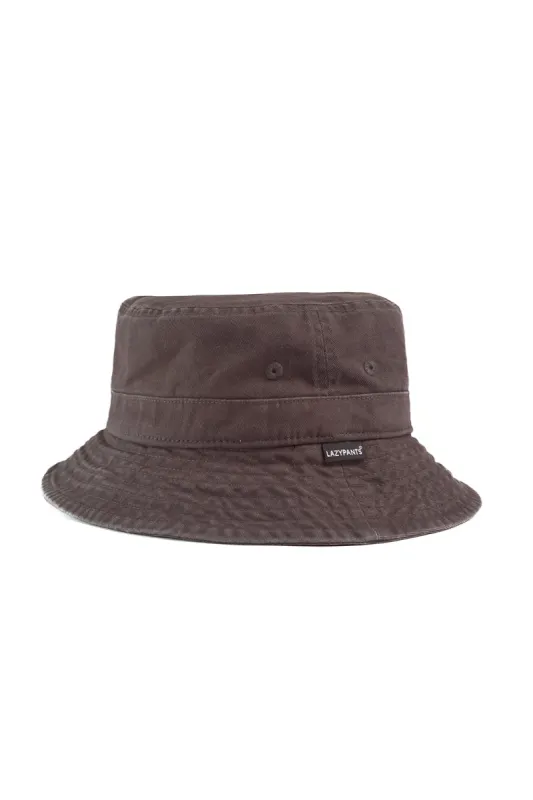 🎁 Washed cotton twill dad’s bucket hat in charcoal (100% off) sold by Lazypants