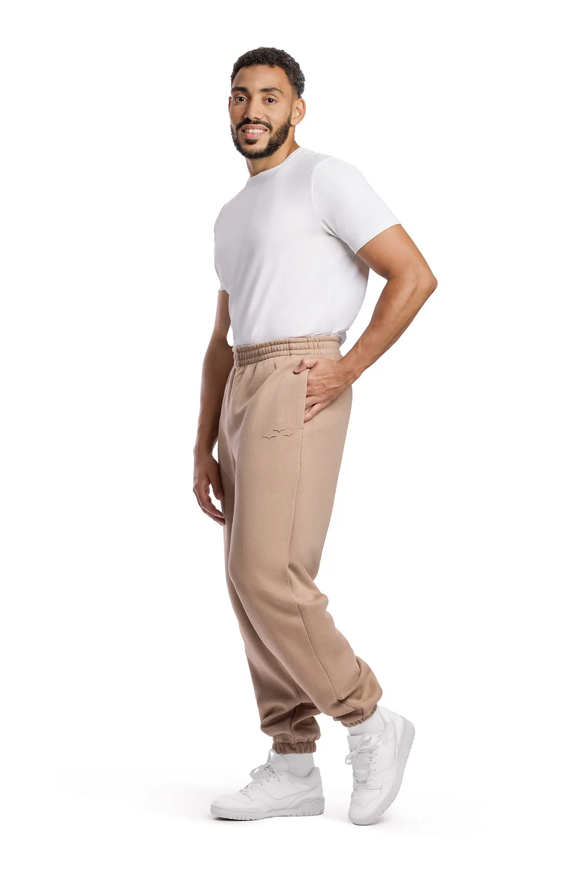 Men's premium fleece relaxed sweatpants in Camel sold by Lazypants product image thumbnail 3