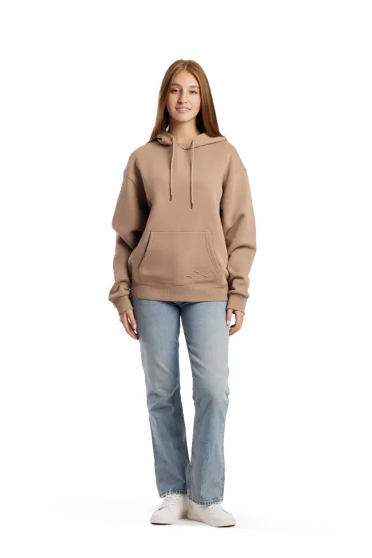Fleece Oversized Hoodie in Camel made by Lazypants