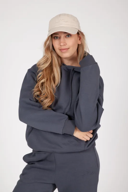 Fleece Oversized Hoodie in Navy Wash made by Lazypants