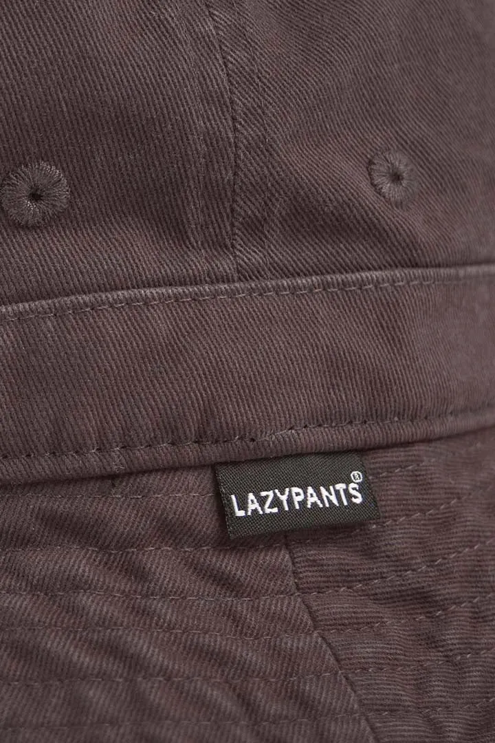Washed cotton twill dad’s bucket hat in charcoal sold by Lazypants product image thumbnail 2
