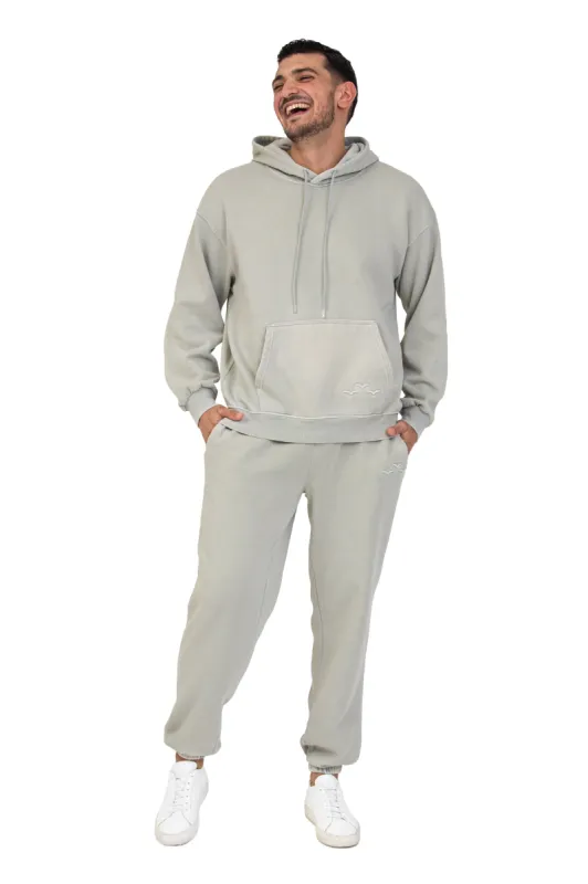 Men’s tracksuit in vintage pearl grey sold by Lazypants