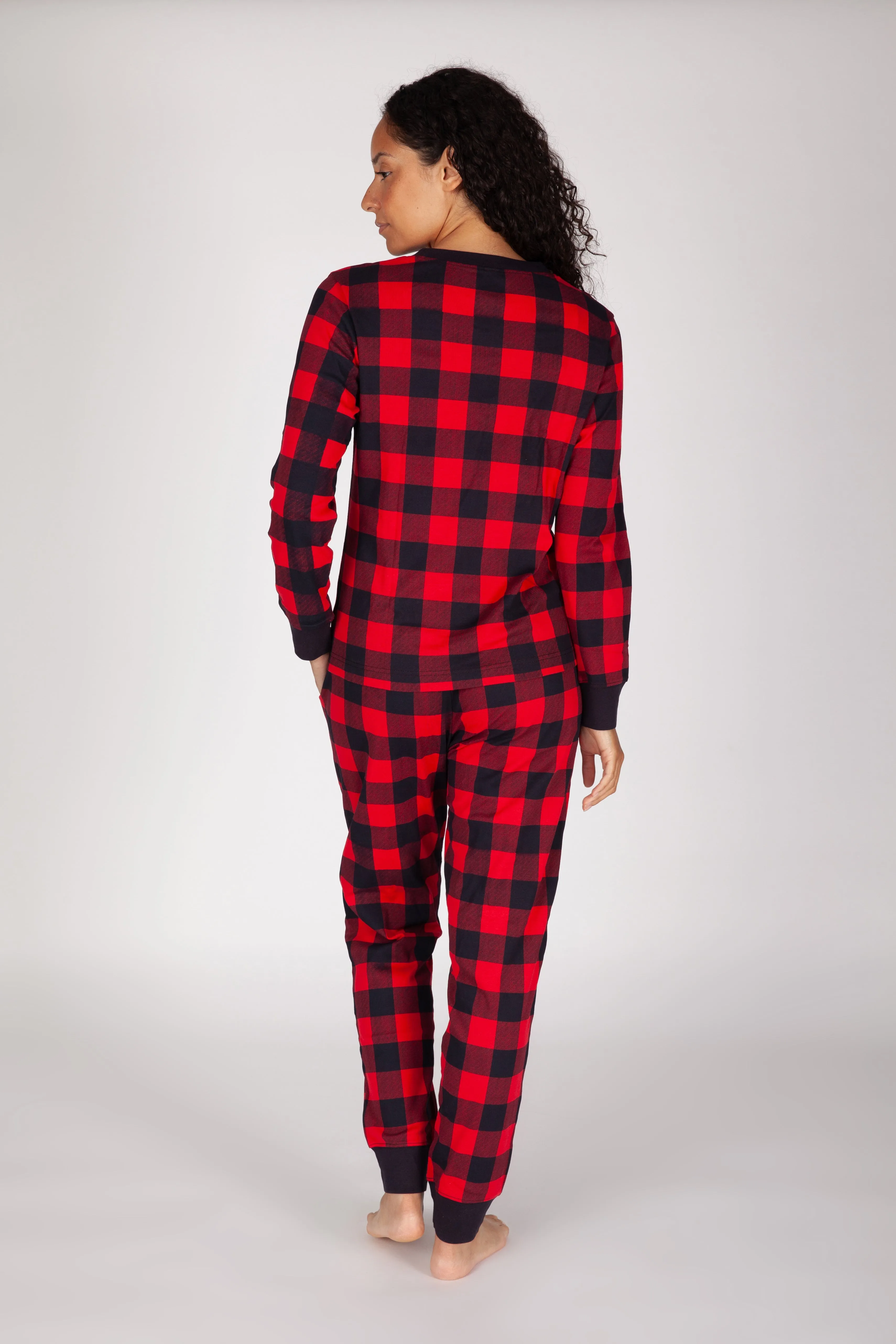 Women's Cotton Pajama Set in Red Buffalo Plaid sold by Lazypants product image thumbnail 3