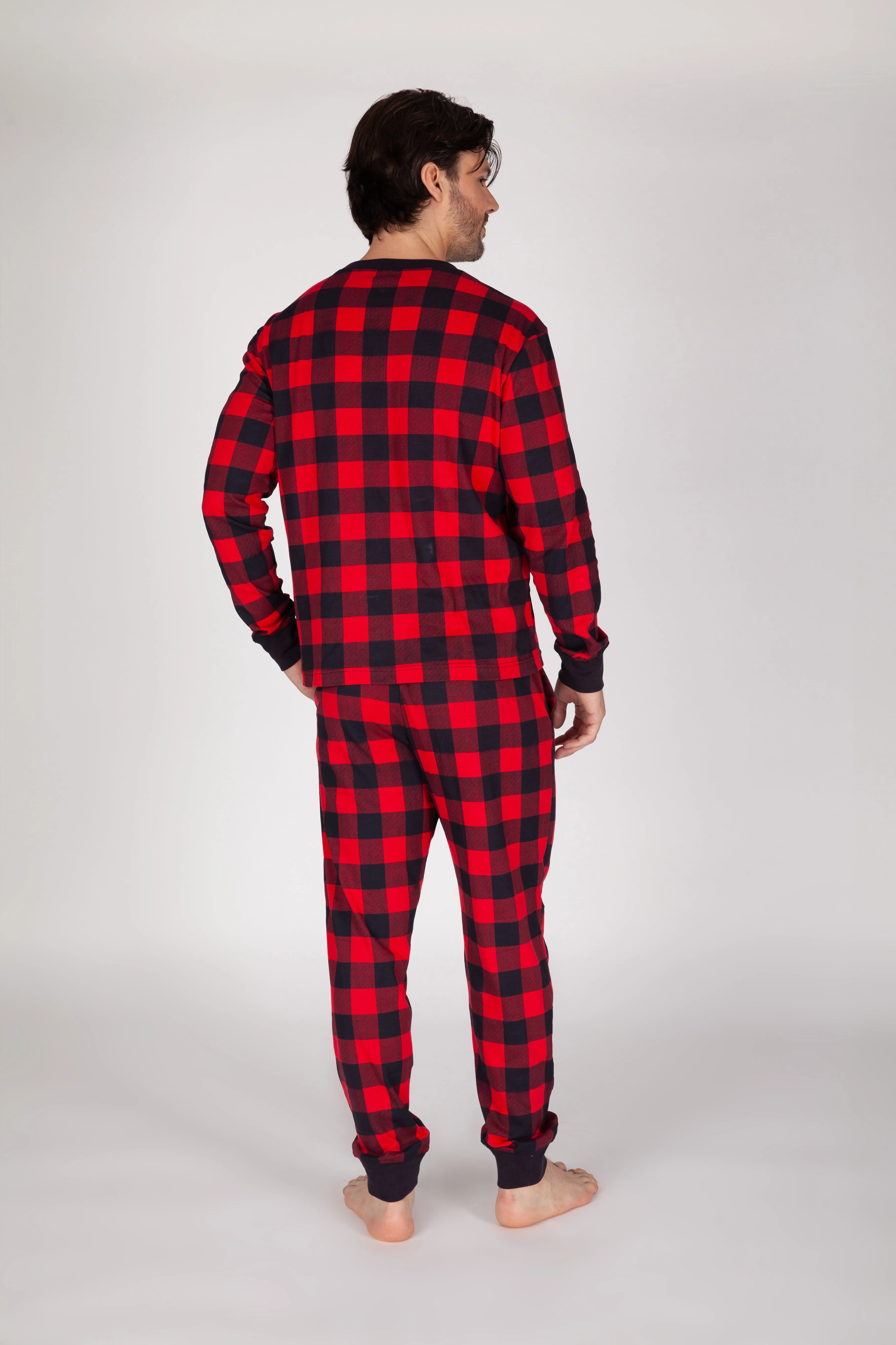 Men's Cotton Pajama Set in Red Buffalo Plaid sold by Lazypants product image thumbnail 2