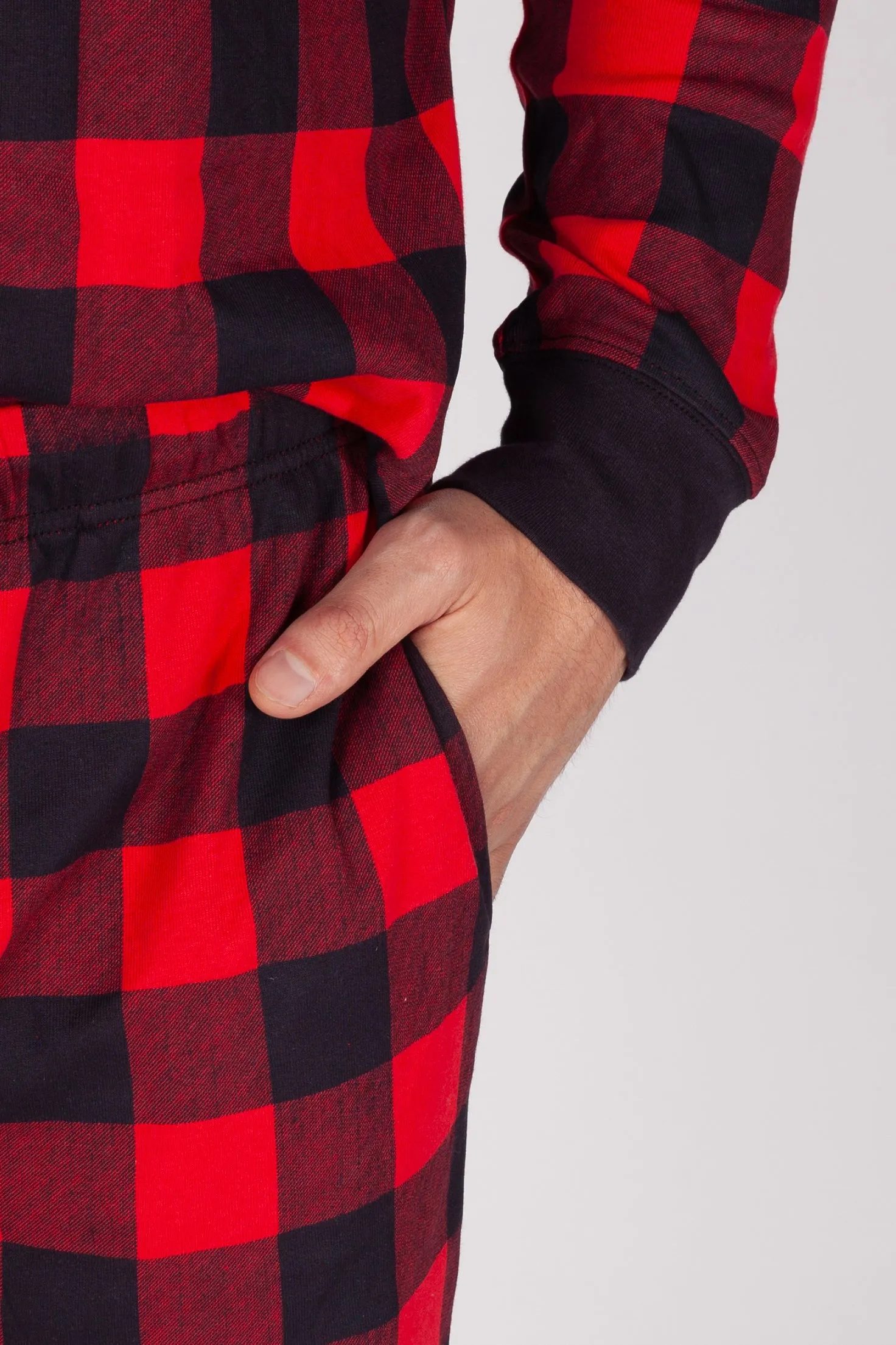 Men's Cotton Pajama Set in Red Buffalo Plaid sold by Lazypants product image thumbnail 3
