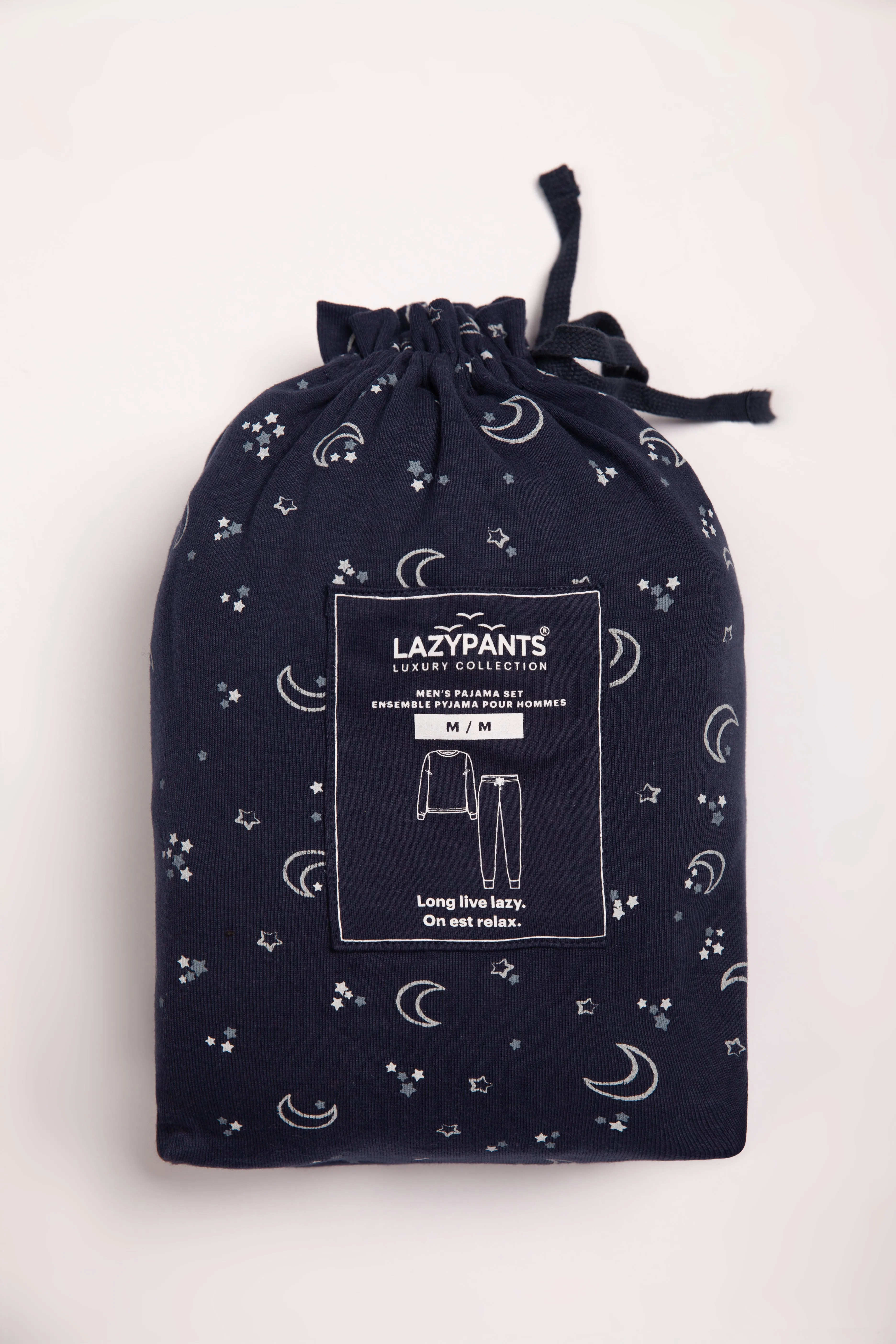 Men's Cotton Pajama Set in Navy Sky sold by Lazypants product image thumbnail 5