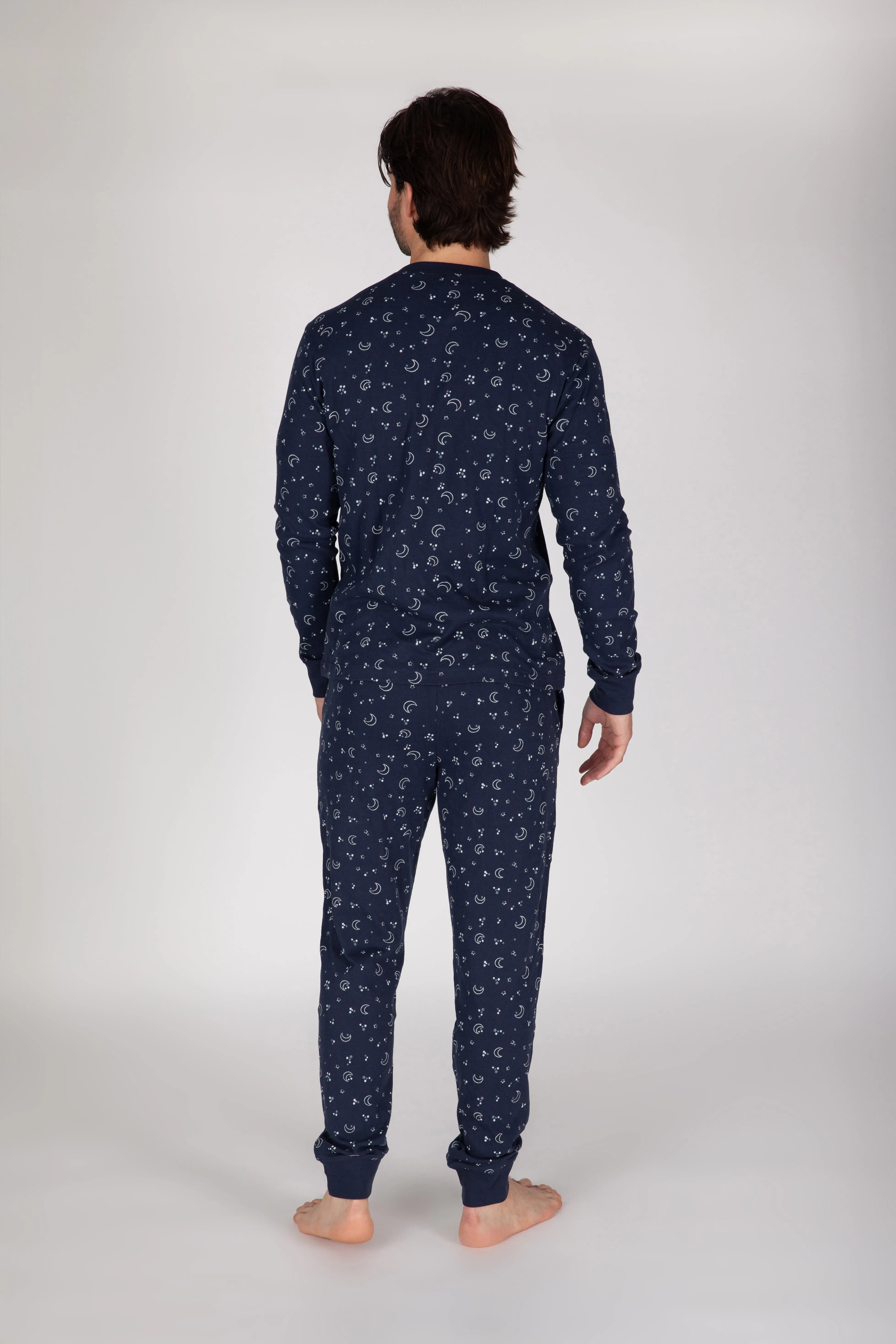 Men's Cotton Pajama Set in Navy Sky sold by Lazypants product image thumbnail 2