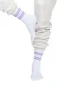 🎁 Lazy rib crew sock with jacquard lavender stripes (100% off) sold by Lazypants