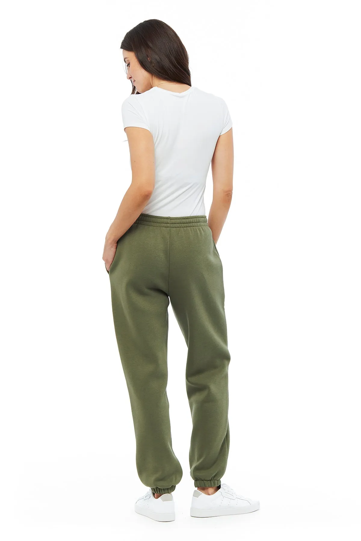 ***WHITE BIRDS*** premium fleece relaxed joggers in olive sold by Lazypants product image thumbnail 2