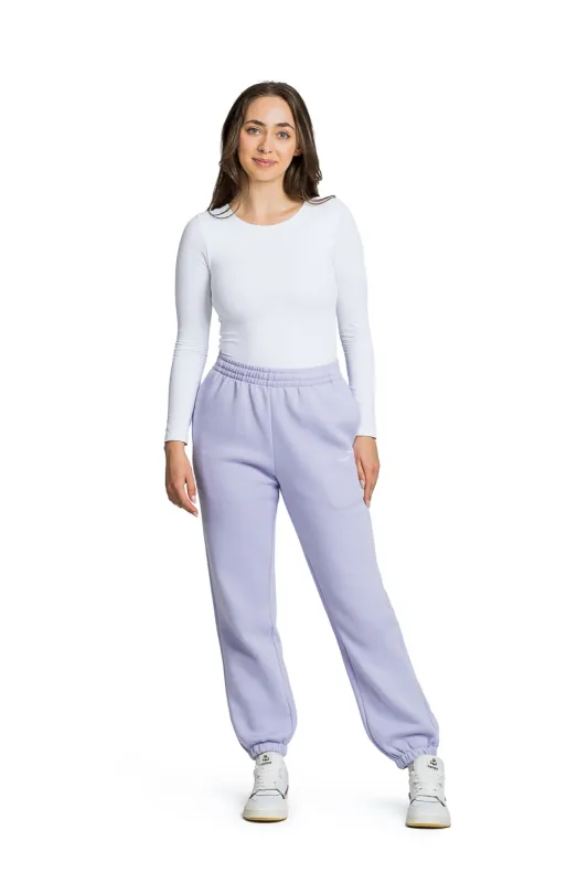 ***WHITE BIRDS*** premium fleece relaxed joggers in lavender sold by Lazypants