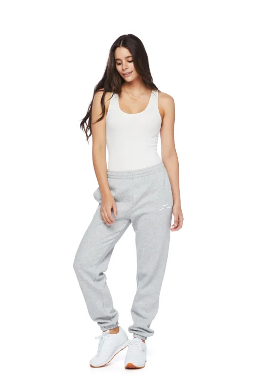 ***WHITE BIRDS*** premium fleece relaxed joggers in Classic Grey sold by Lazypants