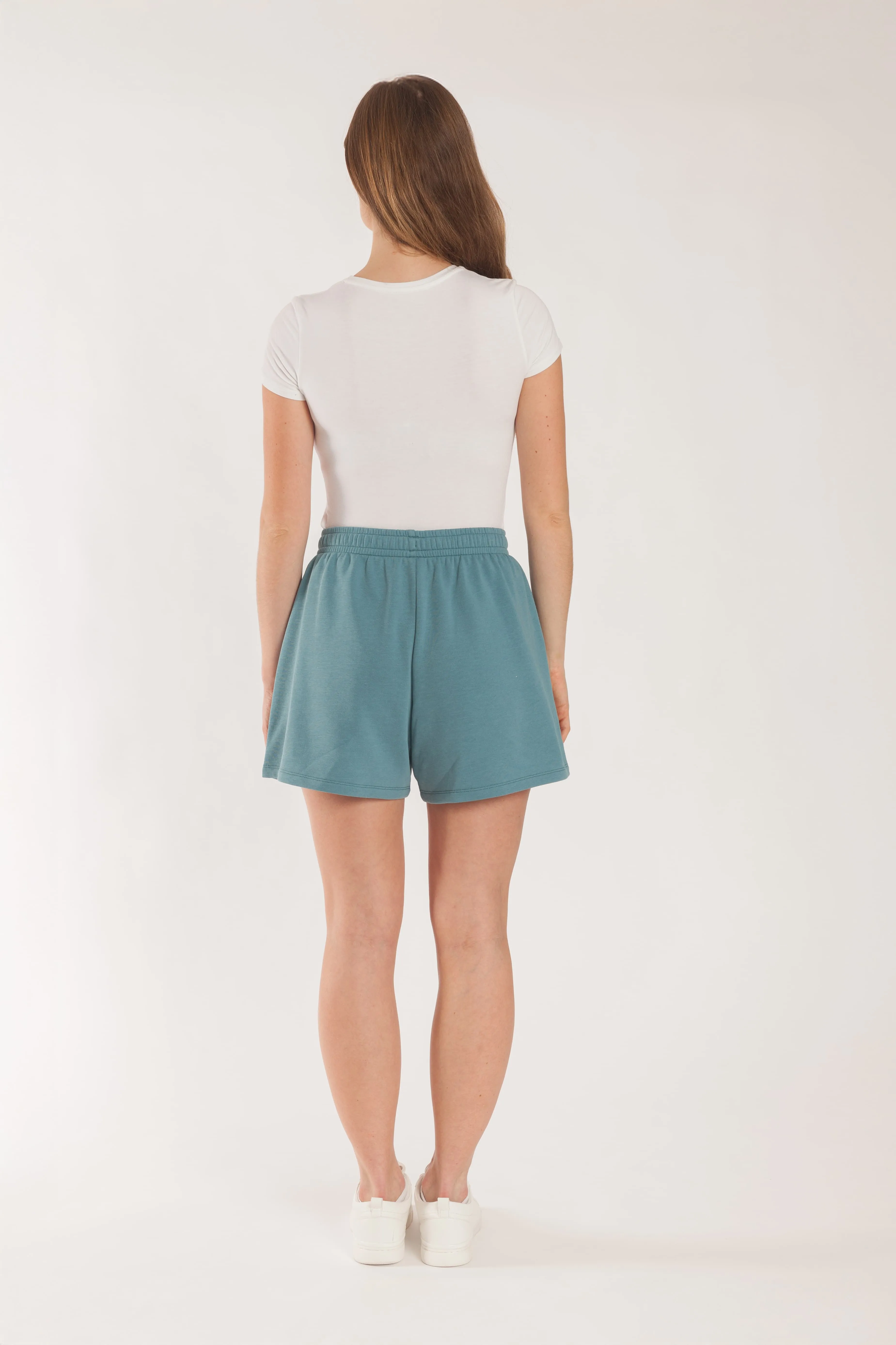 Kate french terry 5 inch shorts in tidal blue sold by Lazypants product image thumbnail 2