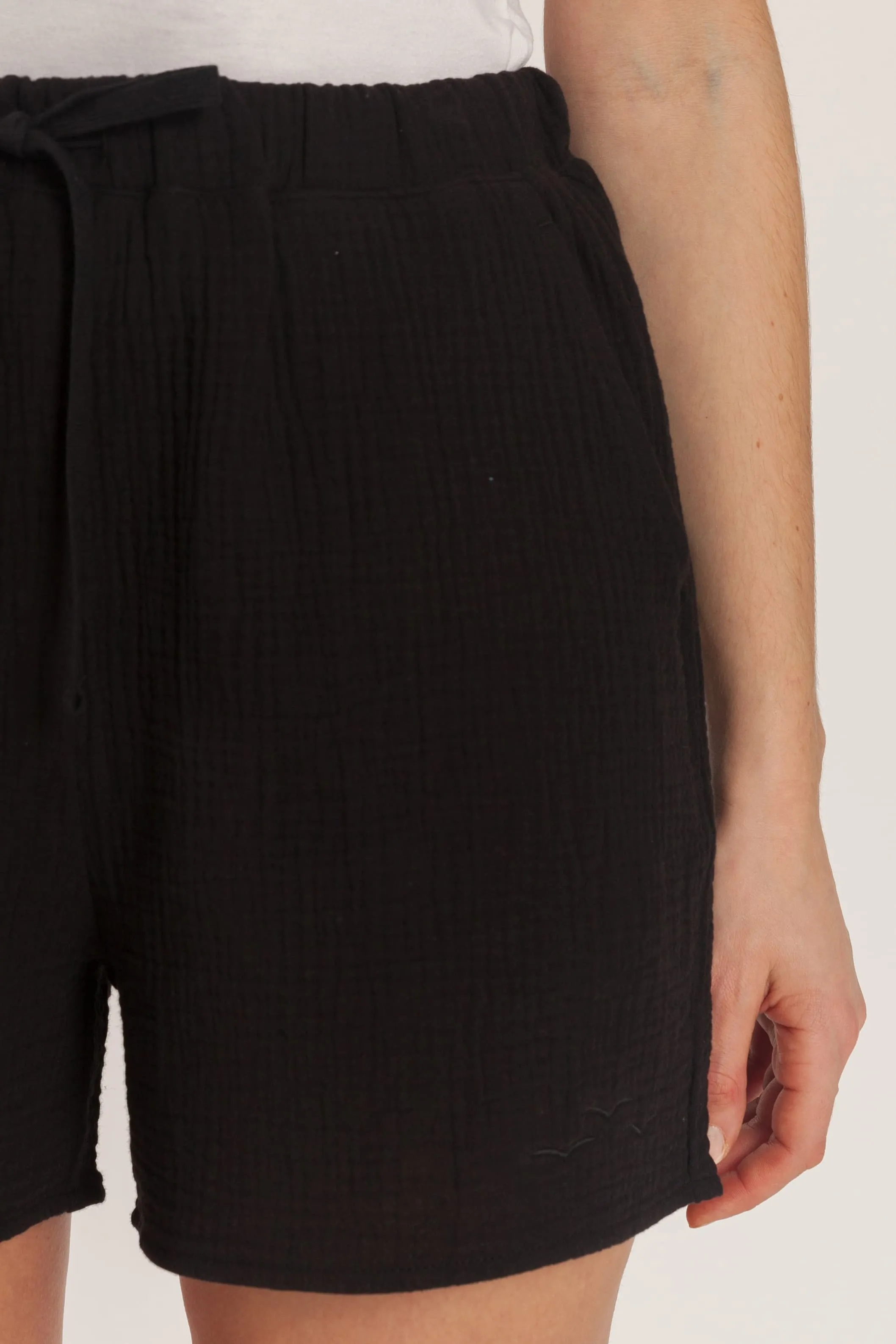 Aubrey Cotton Gauze 3 inch shorts in black sold by Lazypants product image thumbnail 3