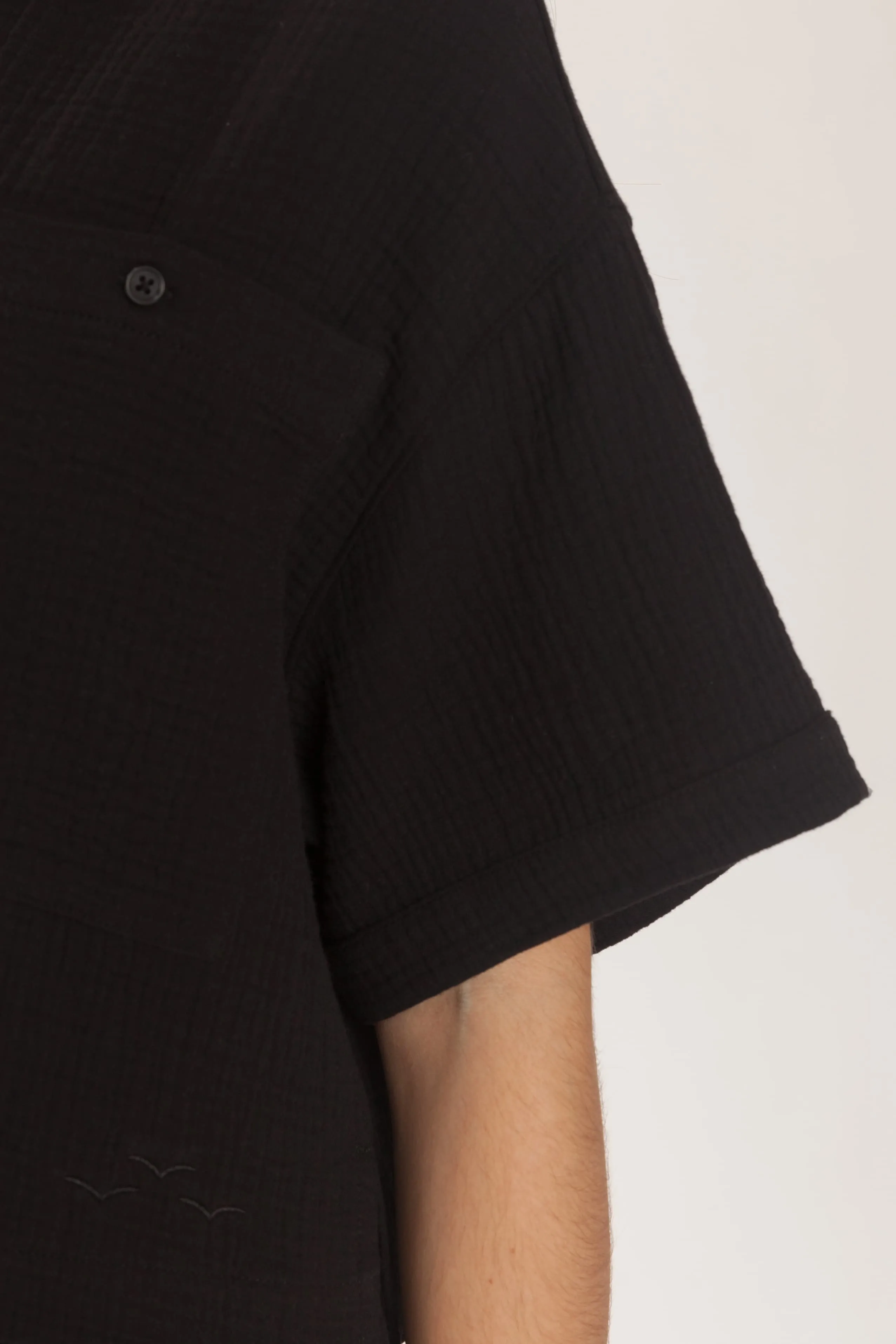 Tori cotton gauze cropped shirt in black sold by Lazypants product image thumbnail 4